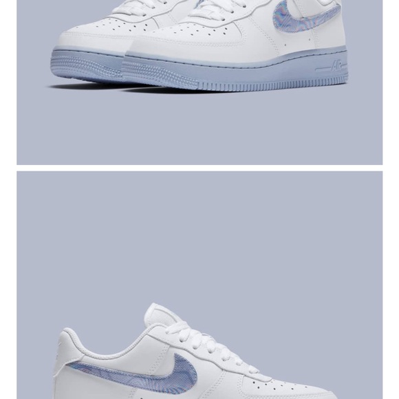 Nike Air Force 1 Hydrogen Blue w/Psychedelic Swooshes - Picture 6 of 6